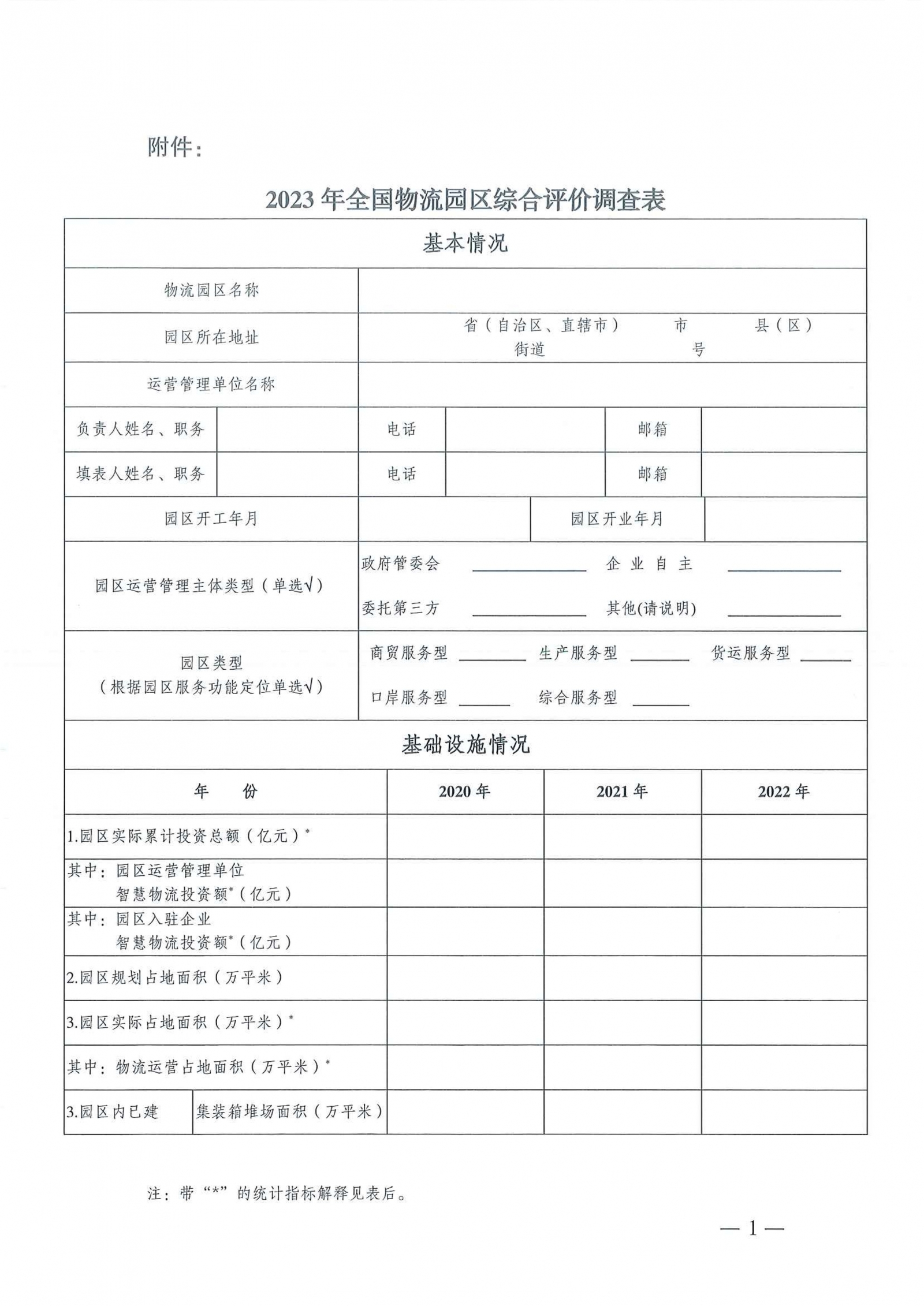 关于组织参加“2023年全国物流园区  综合评价”工作的通知
