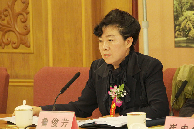 河北省工业经济联合会(河北省经济团体联合会)党组书记、副会长兼秘书长鲁俊芳在会上讲话